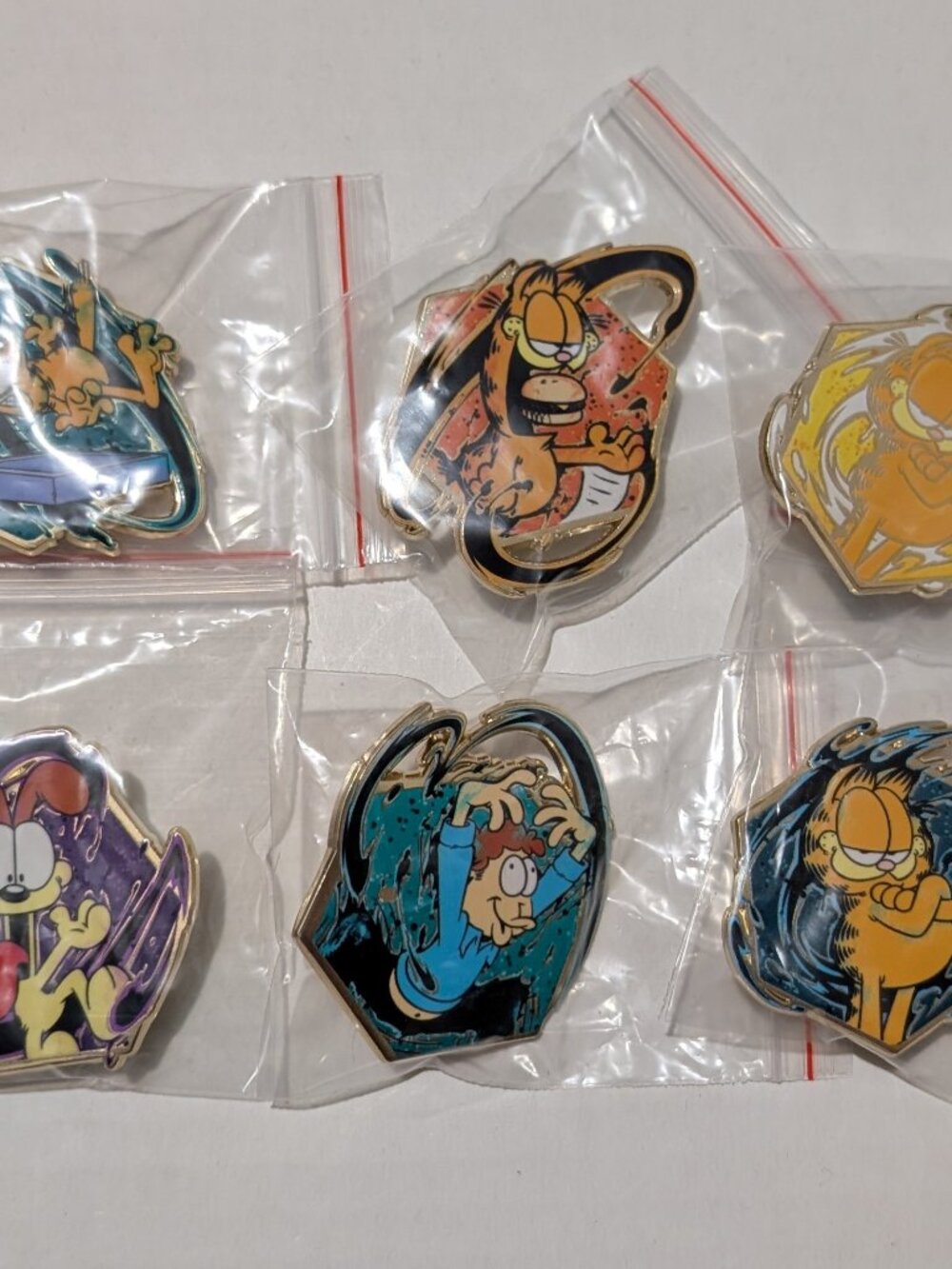 Garfield Blind Bag Series Enamel Pins Full Set Of 6 Official Mystery Badges